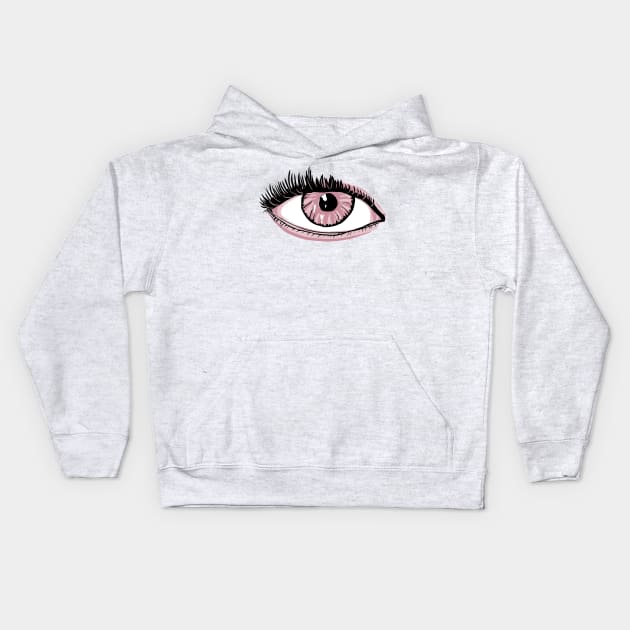 pink eye Kids Hoodie by kathleenabruce